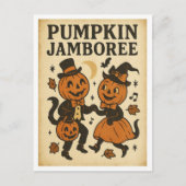 Vintage Halloween Pumpkin Jamboree Postkarte (Vorderseite)