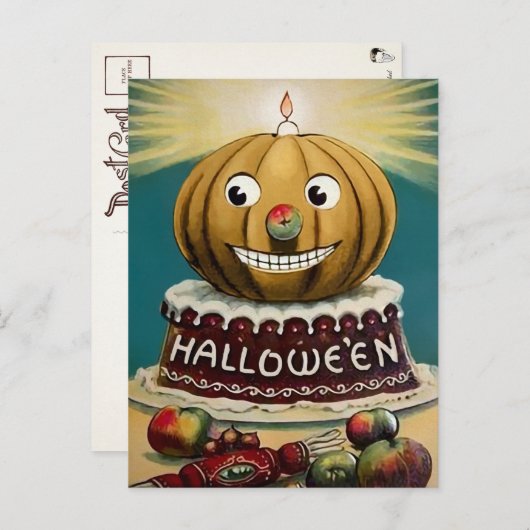 Vintage Halloween Pumpkin Postcard Postkarte (Vorne/Hinten)