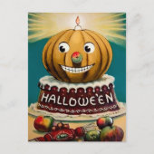 Vintage Halloween Pumpkin Postcard Postkarte (Vorderseite)