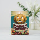 Vintage Halloween Pumpkin Postcard Postkarte (Stehend Vorderseite)