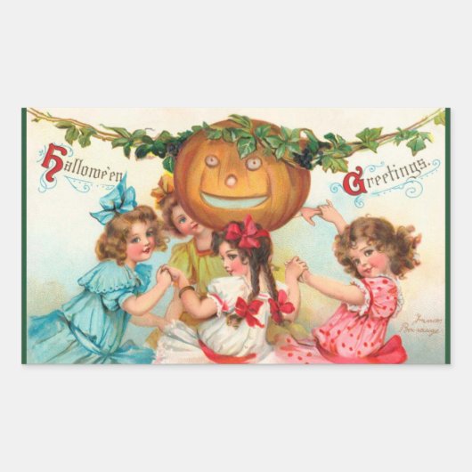 Vintage Halloween Pumpkin Stickers (Vorderseite)