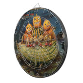 Vintage Halloween Pumpkins Black Cat Dartscheibe (Vorderseite rechts)