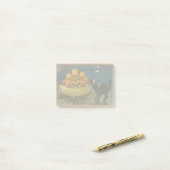 Vintage Halloween Pumpkins Black Cat Post-it Klebezettel (Auf Schreibtisch)