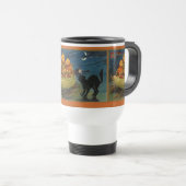 Vintage Halloween Pumpkins Black Cat Reisebecher (VorderseiteRechts)