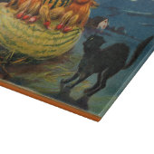 Vintage Halloween Pumpkins Black Cat Schneidebrett (Ecke)