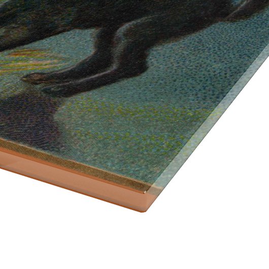 Vintage Halloween Pumpkins Black Cat Schneidebrett (Ecke)