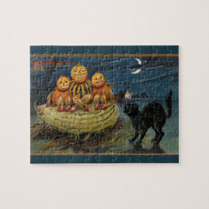 Vintage Halloween Pumpkins Puzzle