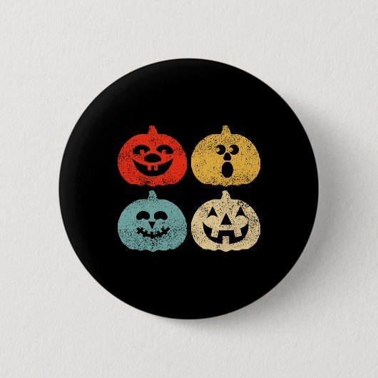 Vintage Halloween Pumpwomen Button (Vorderseite)
