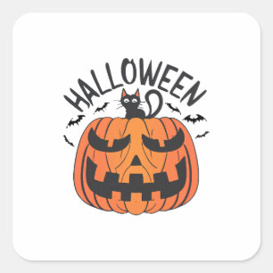 Vintage Halloween Quadratischer Aufkleber