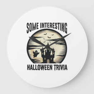 Vintage-Halloween-Quiz-Geister-Mond-Shirt-Design_1 Große Wanduhr