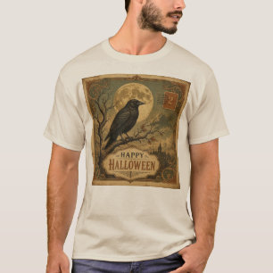 Vintage-Halloween-Raben-Postkarte T-Shirt