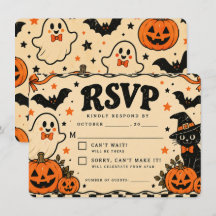 Vintage-Halloween-RSVP-Karte | Spooky Social Geist
