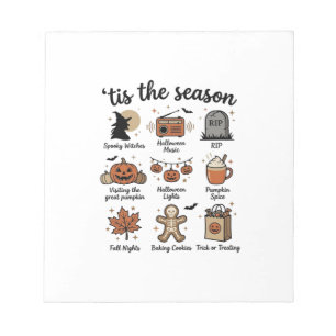 Vintage-Halloween-Saison-Checkliste-Shirt-Design_1 Notizblock