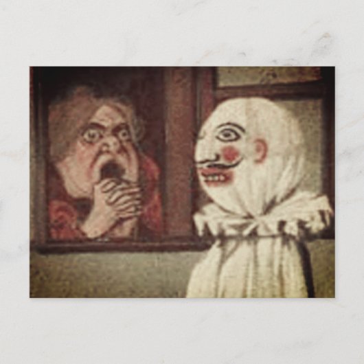 Vintage Halloween-Scare-Karte Postkarte (Vorderseite)