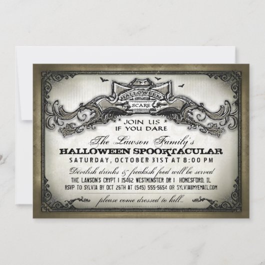 Vintage Halloween Scare-Mitglied bei uns, wenn Sie Einladung (Vorderseite)