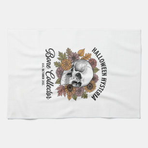 Vintage-Halloween-Schädel-Knochen-Sammler-Shirt-De Geschirrtuch