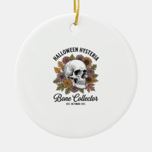 Vintage-Halloween-Schädel-Knochen-Sammler-Shirt-De Keramik Ornament
