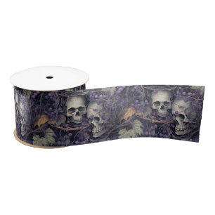 Vintage-Halloween-Schädel Satinband