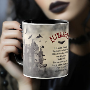 Vintage Halloween-Schloss Dracula im gotischen Sti Tasse