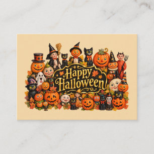 Vintage-Halloween-Schrank der Kuriositäten Menager Begleitkarte
