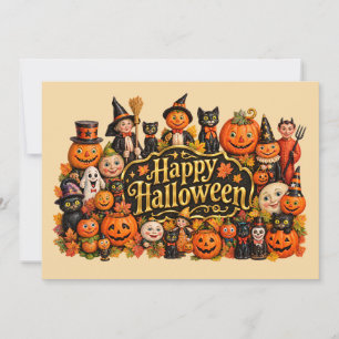 Vintage-Halloween-Schrank der Kuriositäten Menager Karte