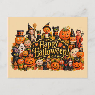 Vintage Halloween-Schrank der Kuriositäten Menager Postkarte