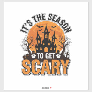 Vintage-Halloween-Schreckliche-Saison-Verhextes-Sc Aufkleber