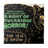 Vintage Halloween-Schwarze Fliese (Vorderseite)