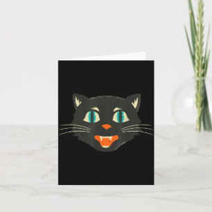 Vintage Halloween schwarze Katze Clic Oktober Männ Karte