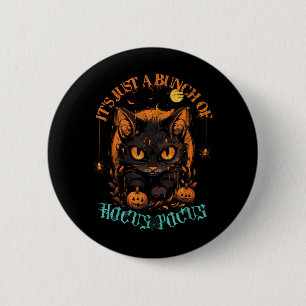 Vintage Halloween schwarze Katze ein Haufen Männer Button