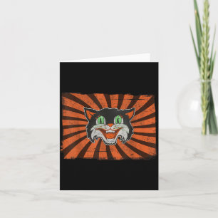 Vintage-Halloween-Schwarze-Katze-Fan-Fun-Geschenk- Karte