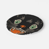 Vintage Halloween-Schwarze Katze Pappteller (Schrägansicht)