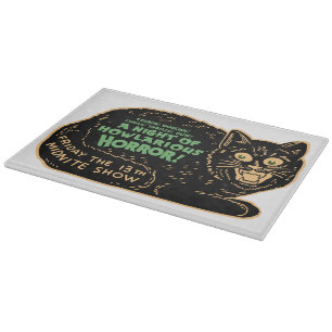 Vintage Halloween-Schwarze Katze Schneidebrett
