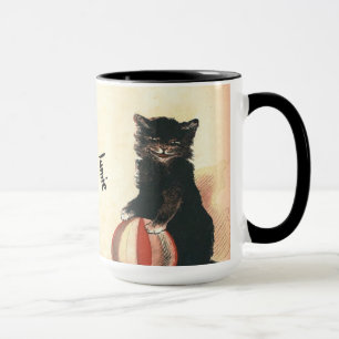 Vintage HALLOWEEN schwarze Katze Tasse