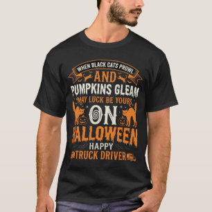 Vintage Halloween schwarze Katzen LKW-Fahrer T-Shirt