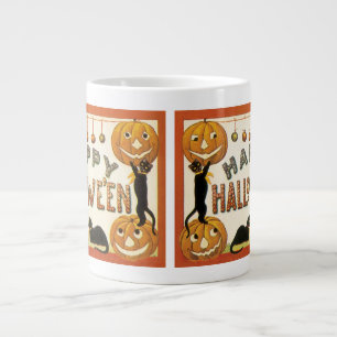 Vintage Halloween, schwarze Katzen mit Jackolanter Jumbo-Tasse