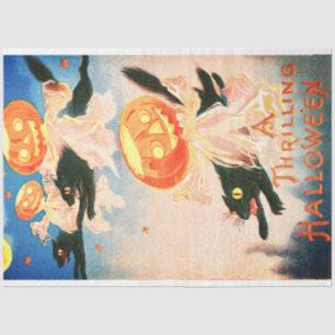 Vintage Halloween Schwarze Katzen Seidenpapier
