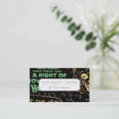 Vintage Halloween-Schwarze Visitenkarte (Stehend Vorderseite)