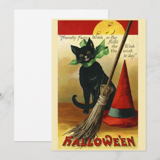 Vintage Halloween-Schwarzkatze (Vorne/Hinten)