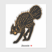 Vintage Halloween-Schwarzkatze Aufkleber (Blatt)