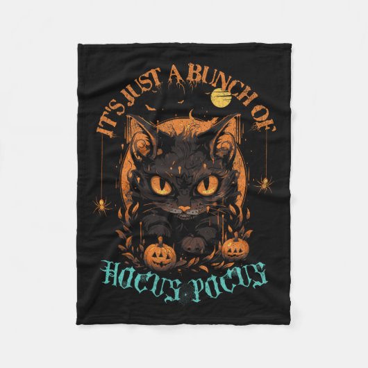 Vintage Halloween-Schwarzkatze, nur ein Haufen H Fleecedecke (Vorderseite)