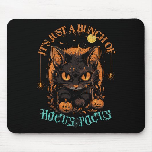 Vintage Halloween-Schwarzkatze, nur ein Haufen H Mousepad (Vorne)