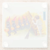 Vintage Halloween-Schwarzkatzen Glasuntersetzer (Rückseite)