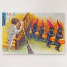 Vintage Halloween-Schwarzkatzen