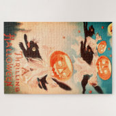 Vintage Halloween-Schwarzkatzen Puzzle (Horizontal)