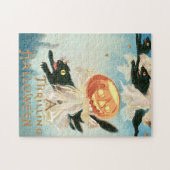 Vintage Halloween-Schwarzkatzen Puzzle (Horizontal)