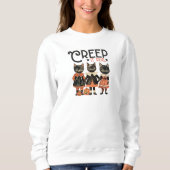 Vintage Halloween-Schwarzkatzen Sweatshirt (Vorderseite)