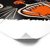 Vintage Halloween-Schwarzkatzenkatze Fotodruck (Ecke)