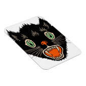 Vintage Halloween-Schwarzkatzenkatze Magnet (Rechte Seite)