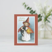 Vintage Halloween-Schwarzkatzenpostkarte Postkarte (Stehend Vorderseite)